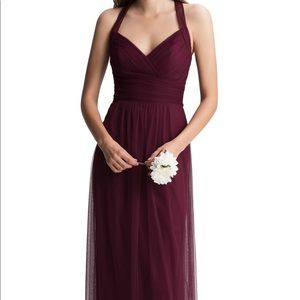 #Levkoff crisscross strap English net gown merlot